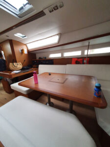Inside view of our sailboat